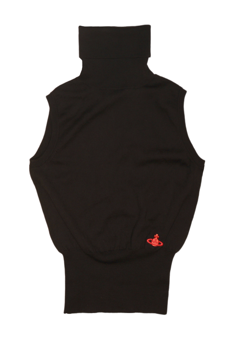 Vivienne Westwood Logo Turtleneck Tank in Black