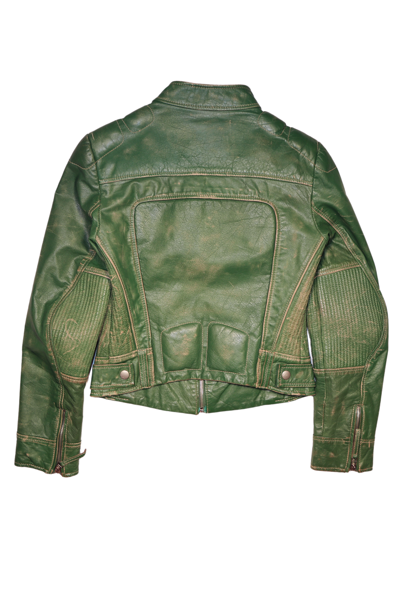 Miss Sixty Green Leather Moto Jacket