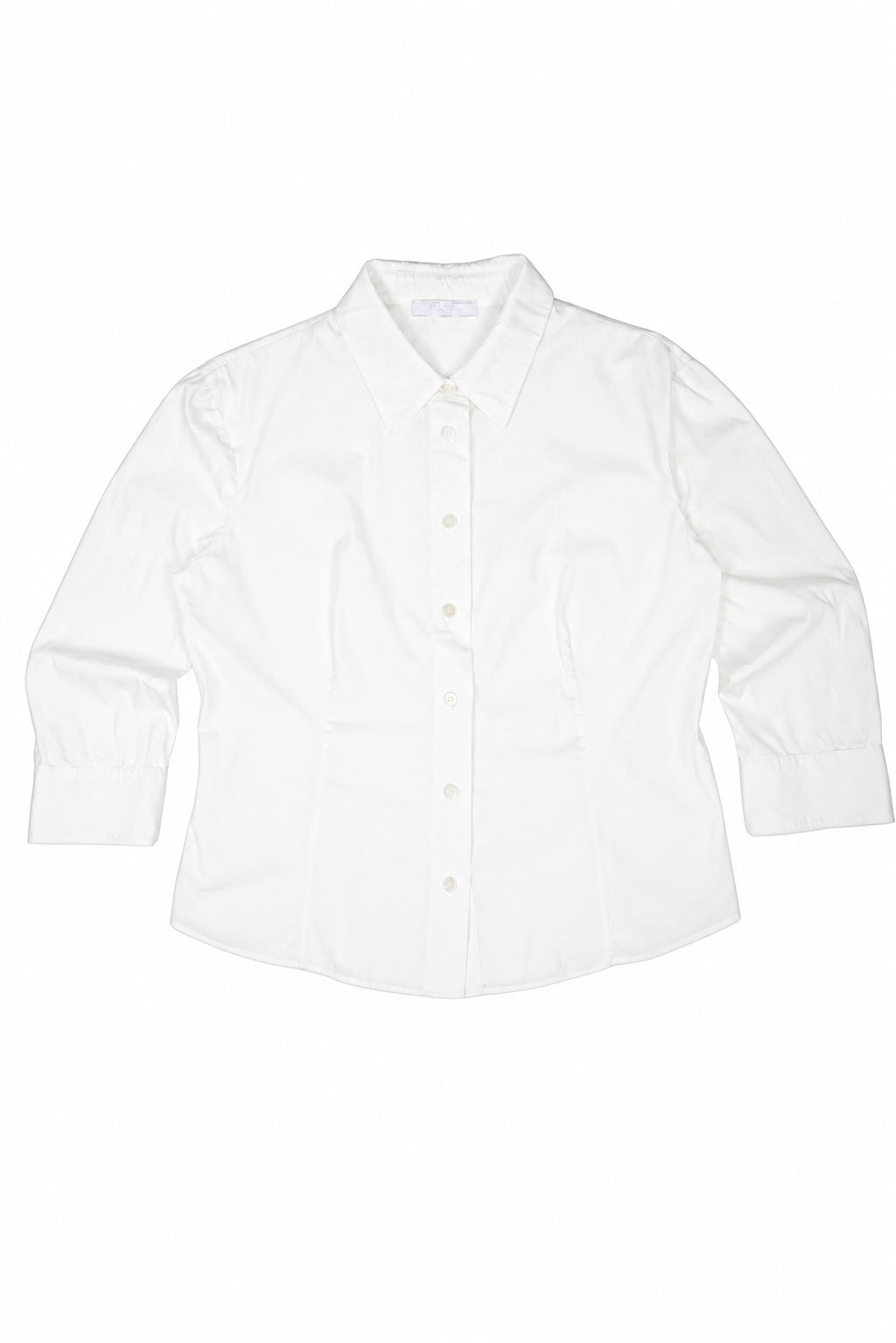 Vintage Prada White Quarter-Sleeve Button Down
