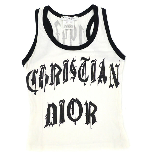 Vintage Christian Dior Gothic White Jersey Tank Top